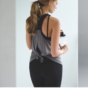 Lululemon Clip-In Tie Tank Top Black Grape Size 4